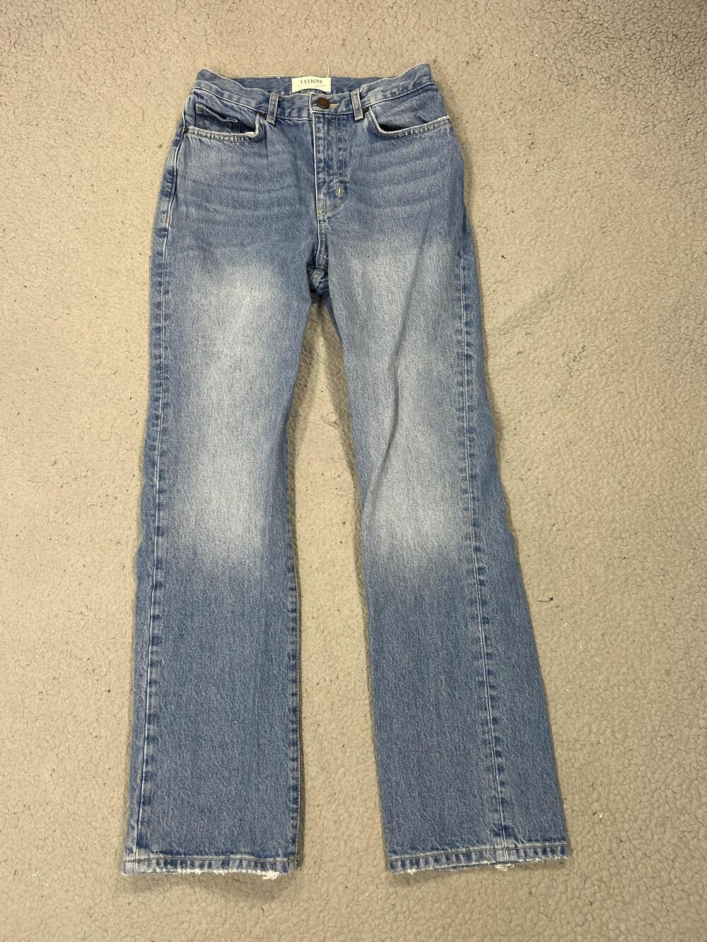 La Ligne Jeans Womens 25 Blue Light Wash High Rise Straight Denim 100% Cotton